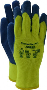 Ansell Size M (8) Rubber Coated Thermal Terry Cold Protection High Visibility Work Gloves For General Purpose, Palm & Fingers Coated, Knit Wrist Cuff, Full Fingered, Yellow/Blue, Paired 80-400-8 - 93673697 Ansell Size M (8) Rubber Coated Thermal Terry Cold Protection High Visibility Work Gloves For General Purpose, Palm & Fingers Coated, Knit Wrist Cuff, Full Fingered, Yellow/Blue, Paired 80-400-8 - 93673697