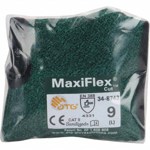 ATG Size XL Work Gloves For General Purpose, Palm & Fingers Coated, Knit Wrist Cuff, Gray, Ambidextrous 34-874V/XL - 18024190