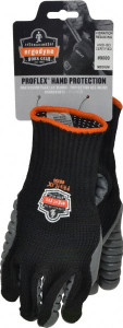 Ergodyne Size M (8) Cotton/Nylon Anti-Vibration/Impact Protection Work Gloves For General Purpose, Uncoated, Elastic Band Cuff, Full Fingered, Black, Paired 16453 - 73376311