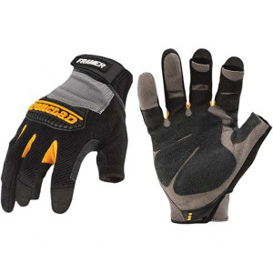 Ironclad Size S (7) Synthetic Leather Work Gloves For Mechanics & Lifting, Uncoated, Hook & Loop Cuff, Fingerless, Black, Paired FUG-02-S - 02561421