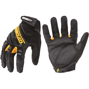 Ironclad Size M (8) Synthetic Leather Work Gloves For Mechanics & Lifting, Uncoated, Hook & Loop Cuff, Full Fingered, Black, Paired SDG2-03-M - 40952624