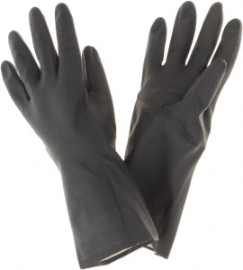 MCR Safety Size XL Rubber Work Gloves Slip-On Cuff, Black, Paired 5435XL - 45653433