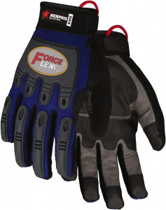 MCR Safety Size M Synthetic Blend General Protection Work Gloves For Work & Driver, Uncoated, Black/Blue, Paired B100M - 52386752