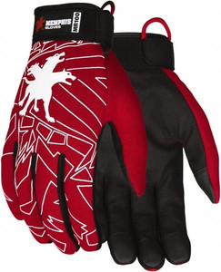 MCR Safety Size XL Synthetic Blend General Protection Work Gloves For Mechanics & Lifting, Uncoated, Adjustable Closure Cuff, Red, Paired MR100XL - 61562245