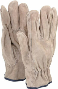 MCR Safety Size XL Split Cowhide Work Gloves For Work & Driver, Uncoated, Slip-On Cuff, Brown, Paired 3130XL - 62115514