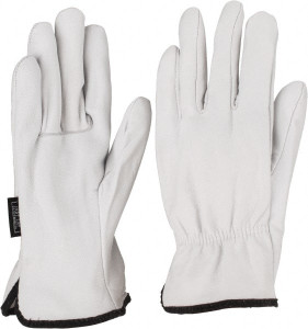 MCR Safety Size 3XL Goatskin General Protection Work Gloves For Work & Driver, Uncoated, Slip-On Cuff, White, Paired 3601XXXL - 71515100
