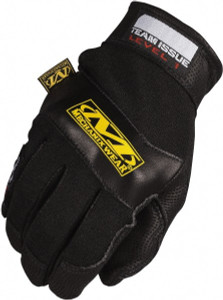 Mechanix Wear Size L (10) Leather Flame Resistant Work Gloves For General Purpose, Uncoated, Hook & Loop Cuff, Full Fingered, Black, Paired CXG-L1-010 - 36081594