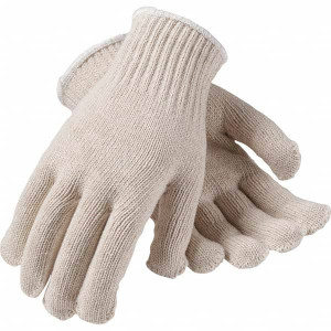 PIP Size S Work Gloves For General Purpose, Uncoated, Knit Wrist Cuff, Natural, Ambidextrous 35-C510/S - 69974202