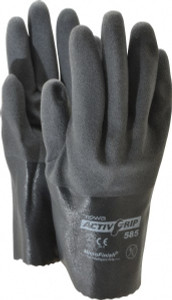 PIP Size L (9) Nitrile Coated Cotton General Protection Work Gloves For General Purpose, Fully Coated, Safety Cuff, Full Fingered, Gray, Paired 56-AG585/L - 70346978