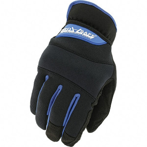 PRO-SAFE Size S (8) Work Gloves For General Purpose, Uncoated, Slip-On Cuff, Full Fingered, Black, Paired PS-OCUT-05-008 - 12812699