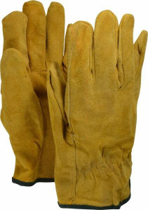 PRO-SAFE Size M (8) Split Cowhide General Protection Work Gloves For Work & Driver, Uncoated, Slip-On Cuff, Full Fingered, Brown, Paired 2101 - 76551787