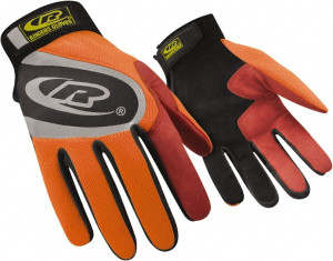 Ringers Gloves Size 3XL (13) Synthetic Blend High Visibility Work Gloves For General Purpose, Uncoated, Hook & Loop Cuff, Orange/Red/Black, Paired 136-13 - 38535142