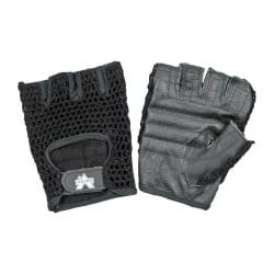 Valeo Size 2XL (11-12) Leather General Protection Work Gloves For Mechanics & Lifting, Uncoated, Hook & Loop Cuff, Fingerless, Black, Paired VA4575XE - 07431943