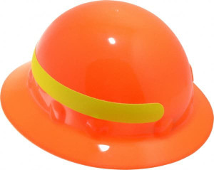 Honeywell Fibre-Metal ANSI Type I Class E 8-Point Ratchet Full Brim Hard Hat One Size Fits Most, Plastic, Orange E1RW46A009 - 64302268