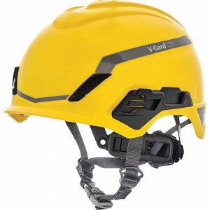MSA Safety ANSI Type I Class C, G & E 4-Point Ratchet Short Brim Hard Hat One Size Fits Most, High Density Polyethylene, Slotted, Yellow 10194795 - 19312065