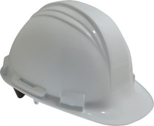 Honeywell North ANSI Type I Class E 4-Point Pin Lock Hard Hat Size 6-1/2 to 8, High Density Polyethylene, Slotted, White A59010000 - 09209107