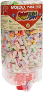 Moldex 500 Qty 1 Pack One Touch Disposable Non-Refillable Earplug Dispenser with 33 dB Earplugs Assorted Color Earplugs, 500 Pairs, Includes Mounting Bracket, Template & Hardware 6645 - 00326298