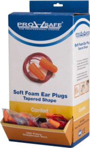 PRO-SAFE 200 Pairs Disposable, Corded, 32 dB Earplugs Orange ERP-TAP-C - 00743542
