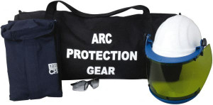 PRO-SAFE Size L, 2 HRC, Arc Flash Clothing Kit 12 cal per Sq cm, Hard Cap Protection AF-KIT-A-L - 42649251