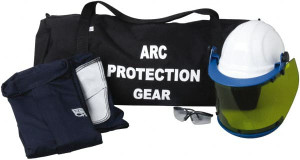 PRO-SAFE Size L, 4 HRC, Arc Flash Clothing Kit 43 cal per Sq cm, Hard Cap Protection AF-KIT-E-L - 42649392