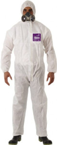 Ansell Pack of 25 Size XL SMS General Purpose Coveralls White, Zipper Closure, Elastic Cuffs, Elastic Ankles, Serged Seams, Hazard Level D WH15-S92-100-05 - 32272965