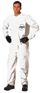 DuPont 12 Qty 1 Pack Size 3XL Saranex Chemical Resistant Coveralls White, Zipper Closure, Elastic Cuffs, Elastic Ankles, Bound Seams SL125BWH3X00120 - 07372550