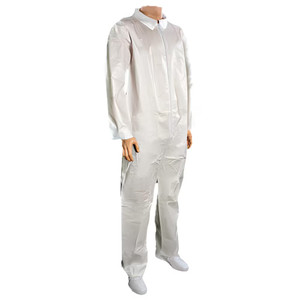 Precise Size 2XL Polypropylene General Purpose Coveralls White, Zipper Closure, Open Cuffs, Open Ankles 5702XXL - 61865457