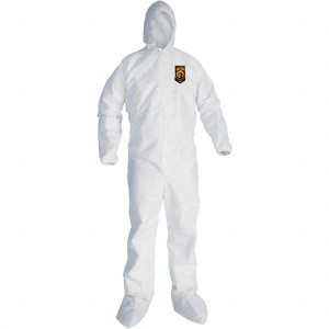 KleenGuard 25 Qty 1 Pack Size 2XL SMS General Purpose Coveralls White, Zipper Closure, Elastic Cuffs, with Boots, Serged Seams 46125 - 04923652