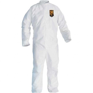 KleenGuard Pack of 25 Size 5X/6XL Film Laminate General Purpose Coveralls White, Zipper Closure, Open Cuffs, Open Ankles, Serged Seams 41490 - 44629681