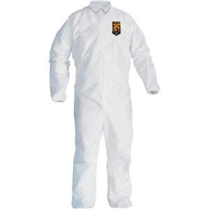 KleenGuard 25 Qty 1 Pack Size M SMS General Purpose Coveralls White, Zipper Closure, Elastic Cuffs, Elastic Ankles, Seamless 46102 - 75269167
