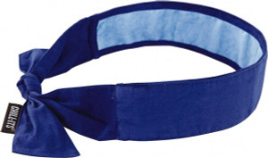 Ergodyne Size Universal Cooling Cotton & PVA Bandana Blue, Solid Pattern, Tie Closure 12567 - 87203824