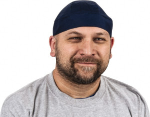 OccuNomix Size Universal Cooling Cotton Tie Hat Navy Blue, Solid Pattern, Tie Closure 952-018 - 60001120