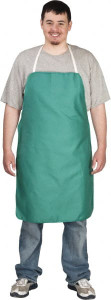 PRO-SAFE 24 x 36" Flame Resistant/Retardant Bib Apron Cotton, 10 oz Material, Green, 0 Pockets PS-201H - 06649834