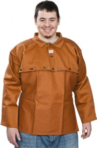 Stanco Safety Products Size XL, 46-48" Chest, 20" Long, Flame Resistant, Cape Sleeves & Bib Cotton, 12 oz, Russet W601-20XLG - 07521586