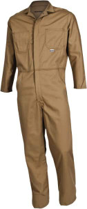 PRO-SAFE Size M Khaki 8.2 cal/cm2 Arc Flash Coveralls 32 to 34" Chest, Indura Ultra Soft, Cotton & Nylon, 6 Pockets, Zipper Closure, Open Cuffs, Open Ankles AF-CV-B1-M - 42649574