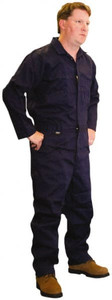 Stanco Safety Products Size M Navy Blue HRC 1 Flame Resistant/Retardant Coveralls 38 to 40" Chest, Nomex, 7 Pockets, Zipper Closure, Snap Cuffs, Straight Ankles NX4-681NB-M - 03746542