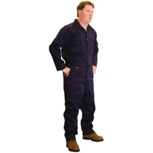 Stanco Safety Products Size L Navy Blue HRC 1 Flame Resistant/Retardant Coveralls 42 to 44" Chest, Nomex, 7 Pockets, Zipper Closure, Snap Cuffs, Straight Ankles NX4-681NB-L - 03746567