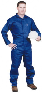 Stanco Safety Products Size L Royal Blue HRC 2 Flame Resistant/Retardant Coveralls 42 to 44" Chest, Indura, 7 Pockets, Zipper Closure, Snap Cuffs, Straight Ankles FRI-681RB-L - 03747367