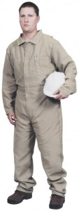 Stanco Safety Products Size M Tan HRC 2 Flame Resistant/Retardant Coveralls 38 to 40" Chest, Indura, 7 Pockets, Zipper Closure, Snap Cuffs, Straight Ankles FRI-681TN-M - 03747508
