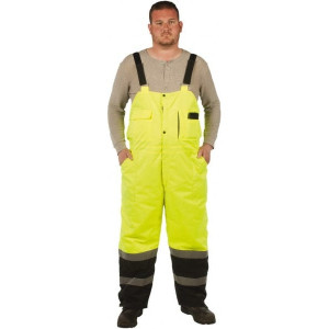 Utility Pro Wear Size 2XL Black/Yellow Cold Weather Bib Overalls Polyester & Teflon, 5 Pockets, Snap Closure, Open Ankles UHV500-XXL-Y - 31754872