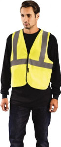 OccuNomix Size 2X/3XL Flame Resistant/Retardant Yellow Solid General Purpose High Visibility Vest 52 to 54" Chest, Flame Resistant Cotton, Hook & Loop Closure LUX-XFR-HVY2/3X - 39098264