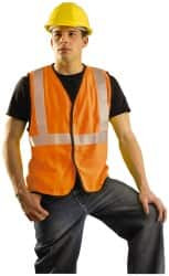 OccuNomix Size M Flame Resistant/Retardant Orange Solid General Purpose High Visibility Vest 36 to 38" Chest, Modacrylic/Aramid Blend, Hook & Loop Closure, 1 Pocket, ANSI 107-2015, ASTM F1506, ATPV=5.4 cal/cm² LUX-SSG/FR-OM - 62673983