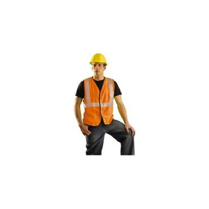 OccuNomix Size L Flame Resistant/Retardant Orange Solid General Purpose High Visibility Vest 40 to 42" Chest, Modacrylic/Aramid Blend, Hook & Loop Closure, 1 Pocket, ANSI 107-2015, ASTM F1506, ATPV=5.4 cal/cm² LUX-SSG/FR-OL - 62673991