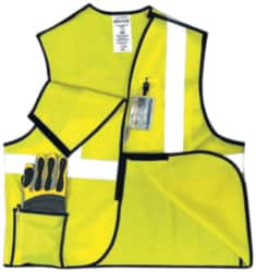 OccuNomix Size S Yellow Mesh Breakaway High Visibility Vest 32 to 34" Chest, Polyester, Hook & Loop Closure, 3 Pockets, ANSI 107-2015 LUX-SSBRPC-YS - 66022104
