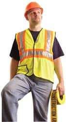 OccuNomix Size 4XL Yellow Mesh General Purpose High Visibility Vest 56 to 58" Chest, Polyester, Hook & Loop Closure, 2 Pockets, ANSI 107-2015 LUX-SSCOOL2-Y4X - 66022401
