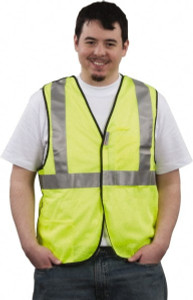 PRO-SAFE Size M Yellow Mesh General Purpose High Visibility Vest 37 to 39" Chest, Polyester, Hook & Loop Closure, ANSI/ISEA 107-2015 PS-MSH2-YM - 87041091