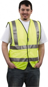 PRO-SAFE Size 3XL Yellow Mesh General Purpose High Visibility Vest 49 to 52" Chest, Polyester, Hook & Loop Closure, ANSI/ISEA 107-2015 PS-MSH2-Y3XL - 87041125