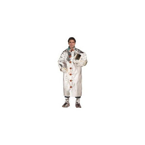 PRO-SAFE Size 2XL Silver, Yellow & Black Aluminized & Flame Resistant/Retardant Coat 52-54" Chest, Aluminized & Kevlar, Snaps Closure AL07-CK-502XL - 56073752