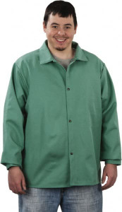 Steel Grip, Inc. Size L Green Welding & Flame Resistant/Retardant Jacket 44-46" Chest, Cotton, Snaps Closure, 1 Pocket WC16750L - 66550583