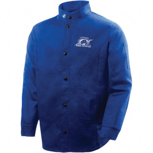 Steiner Size L Blue Welding & Flame Resistant/Retardant Jacket Cotton, Snaps Closure, 2 Pockets, ASTM D6413-10 1150-L - 99019598